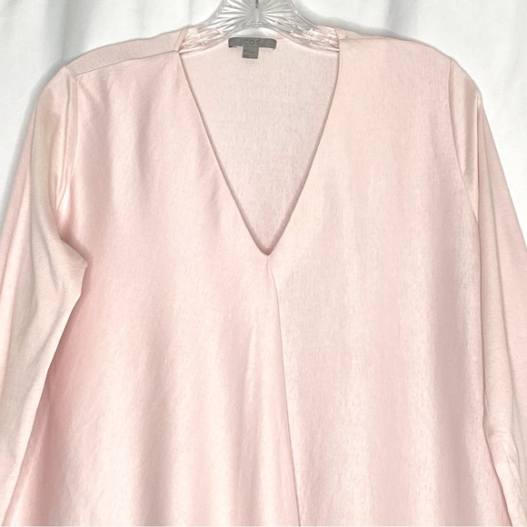 COS Asymmetrical Top S Blush Pink Tunic Blouse Shirt Minimalist Relaxed V-Neck - Picture 6 of 16